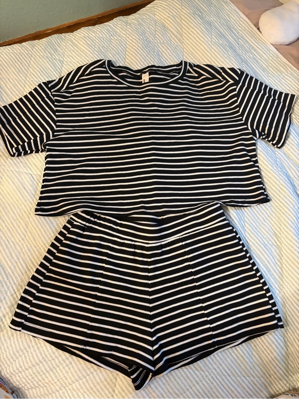 Missguided Black and White Striped Knit Set